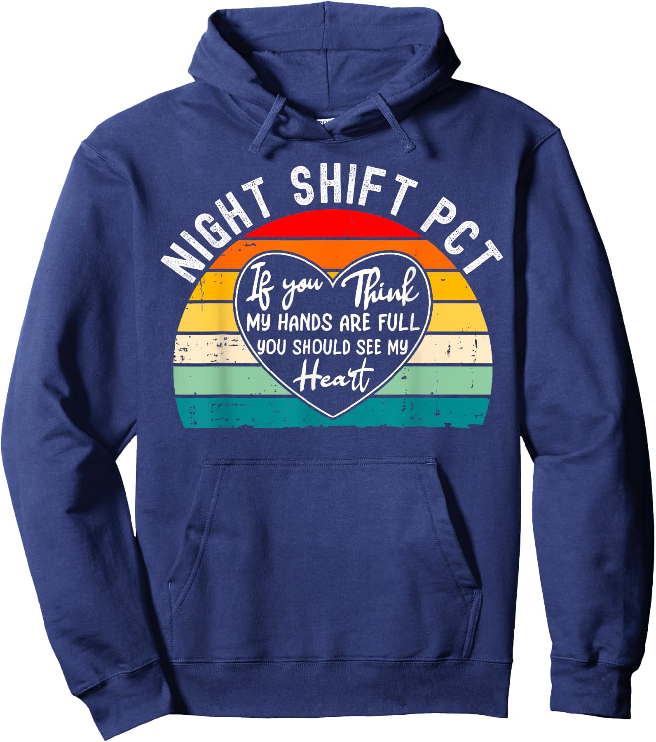 Night Shift Patient Care Tech Technician Appreciation Hoodie - Hoodie | Navy
