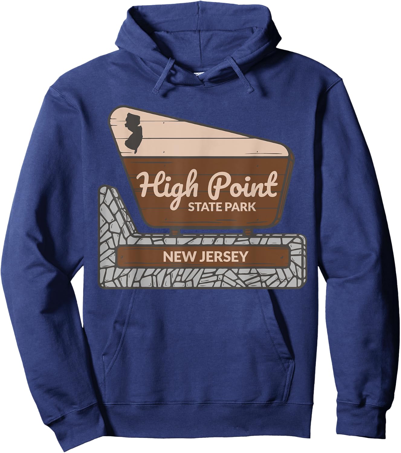 High Point State Park New Jersey Welcome Sign Souvenir Hoodie - Hoodie | Navy