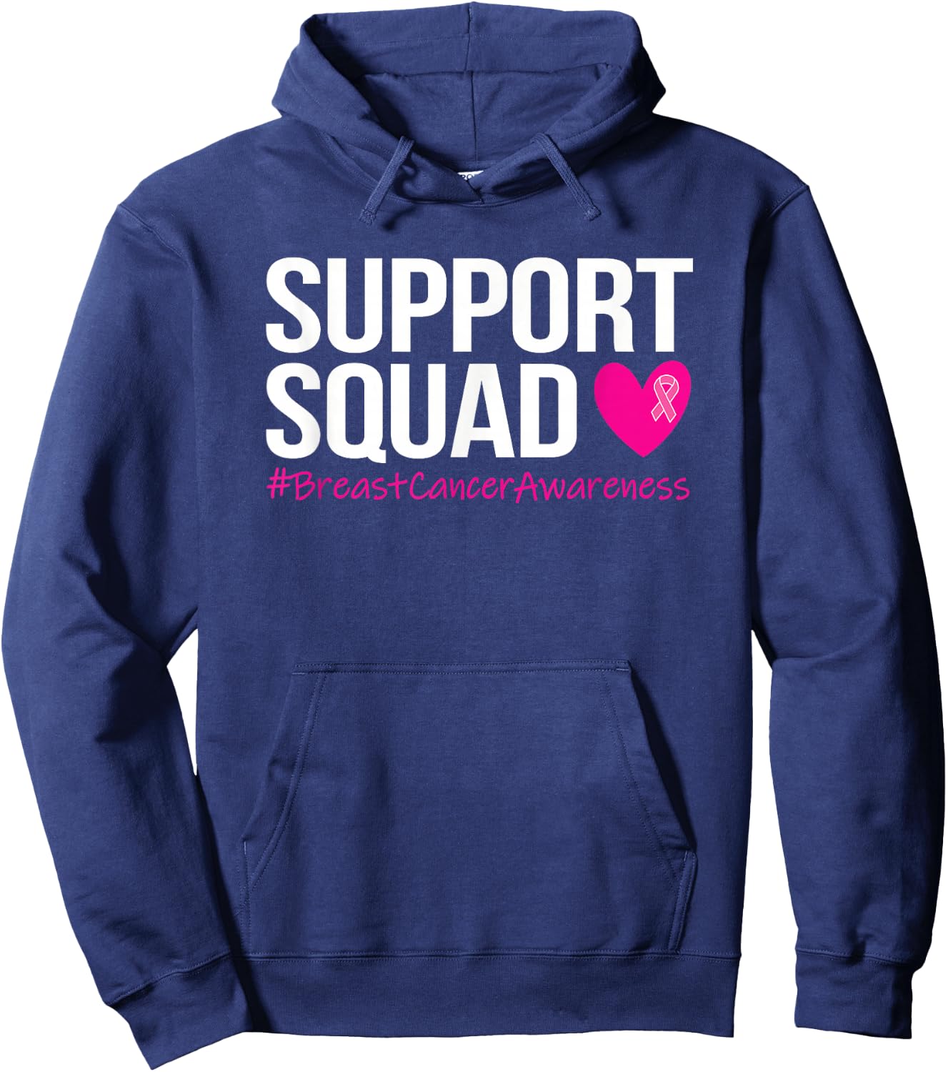 Support Squad Breast Cancer Awareness Month Pink Hoodie - Hoodie | Navy