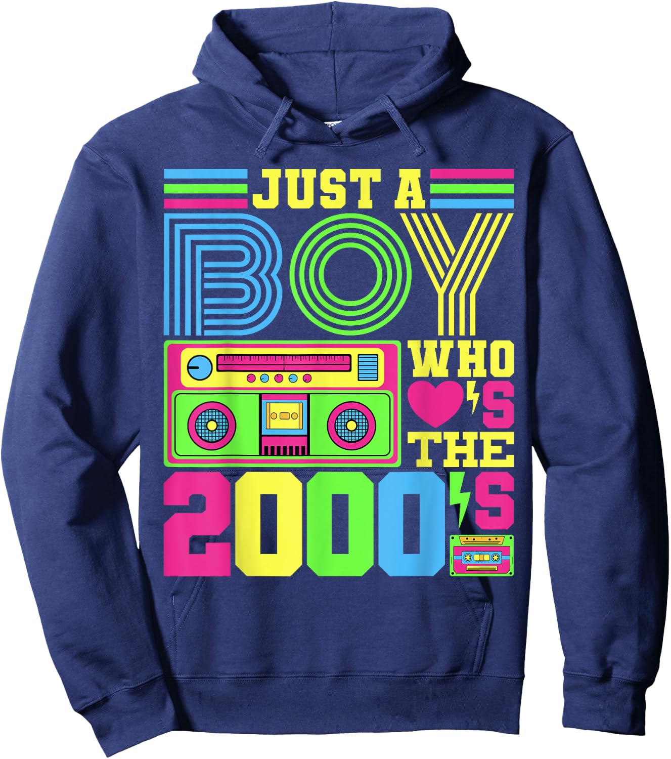 Just A Boy Who Loves The 2000's Party Outfit 2000's Costume Hoodie - Hoodie | Navy