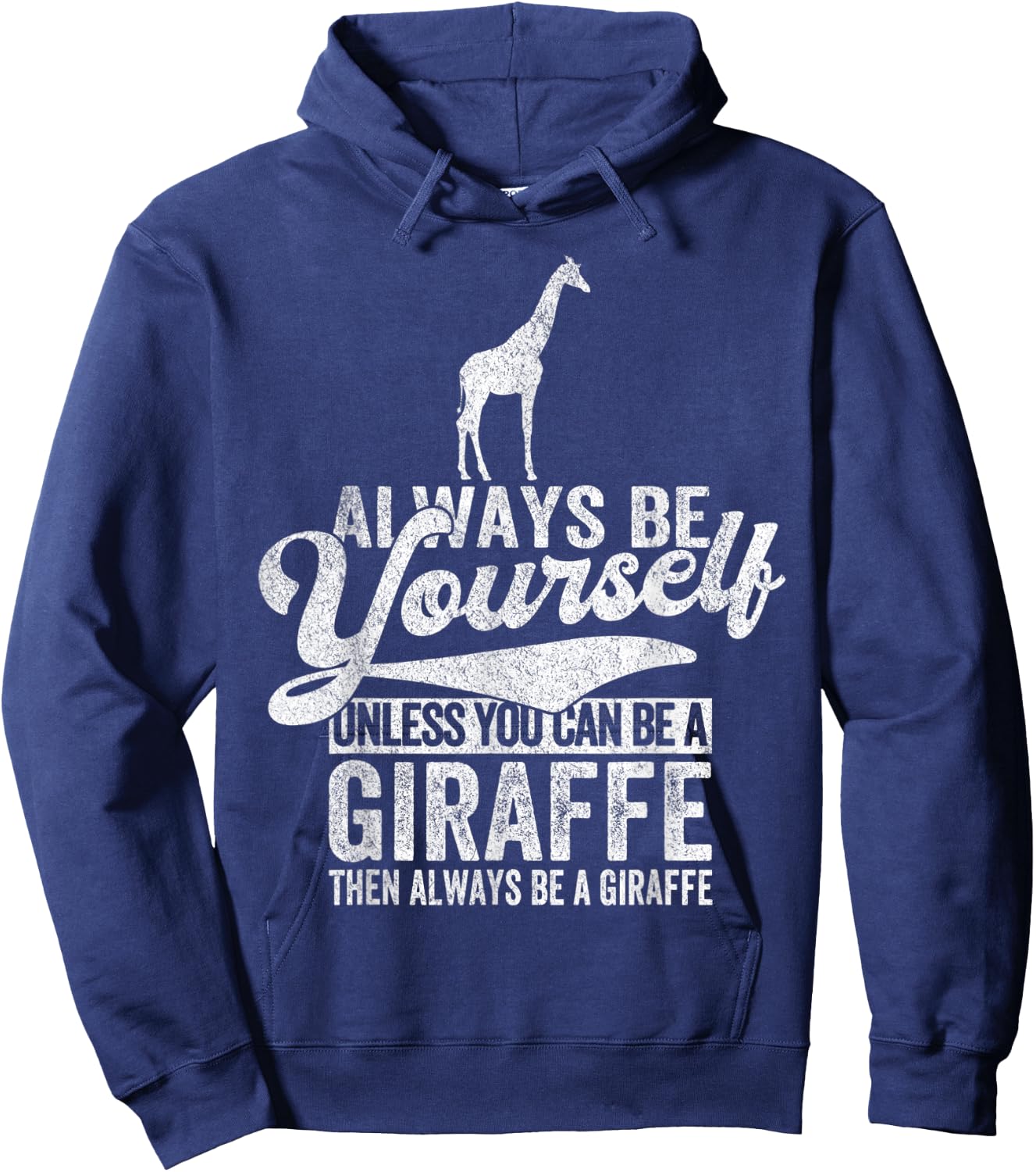 Always Be A Giraffe Lover Funny Giraffe Quote Retro Hoodie - Hoodie | Navy