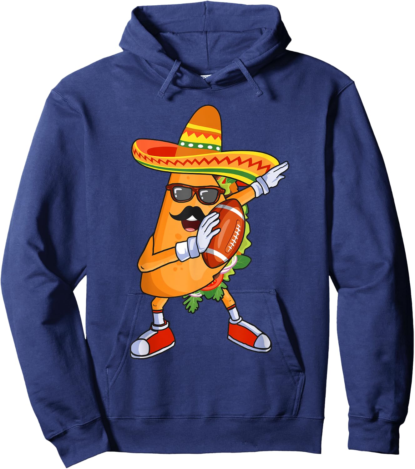 Football and Tacos Dabbing Cinco de Mayo for kids Hoodie - Hoodie | Navy