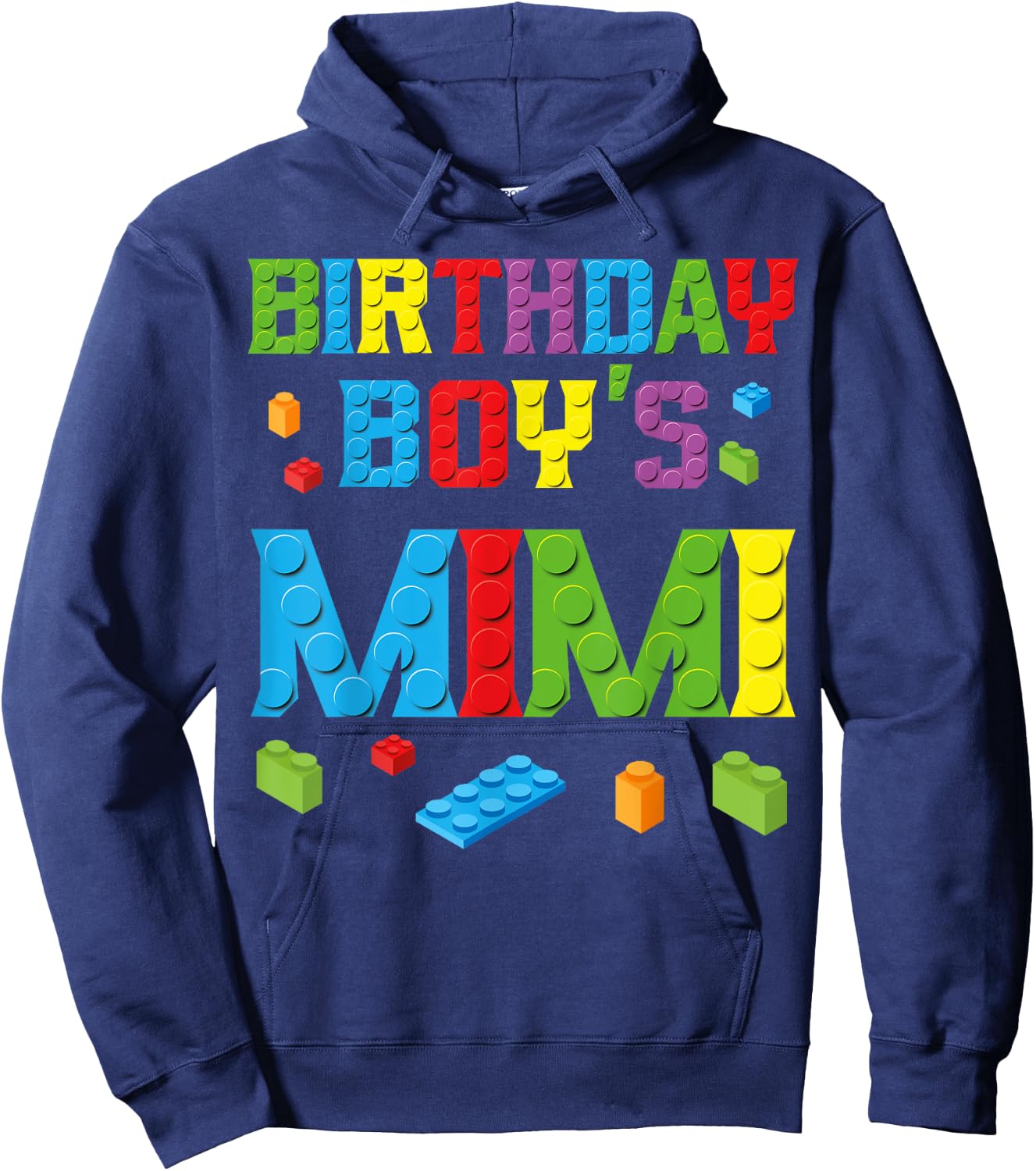 Master Builder Birthday Boy's Mimi Building Bricks Blocks Hoodie - Hoodie | Navy