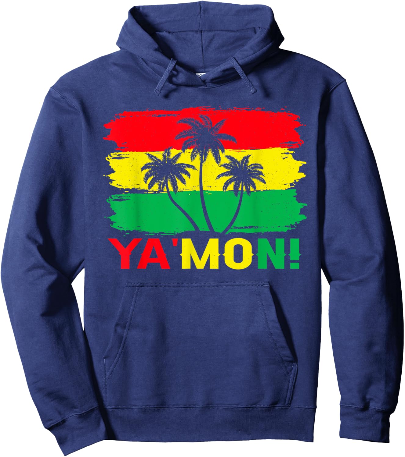 Ya Mon Jamaica Vacation Rasta Reggae Roots Hoodie - Hoodie | Navy