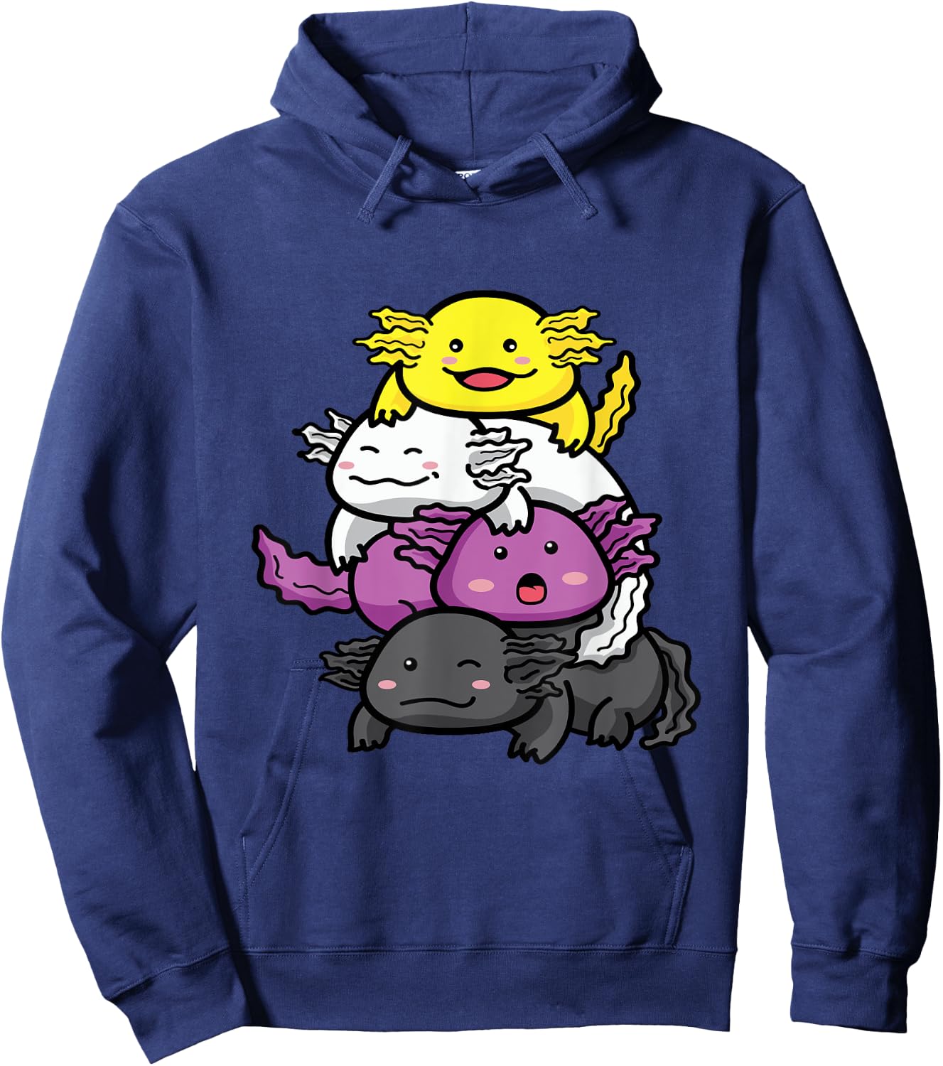 Axolotl Non Binary Flag Envy NB Queer Nonbinary Pride Hoodie - Hoodie | Navy