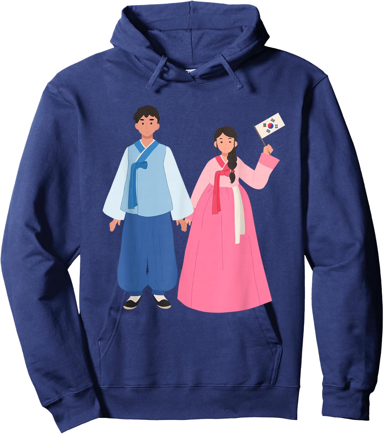 Korean K-Drama Hanbok man woman Chusok Hoodie - Hoodie | Navy