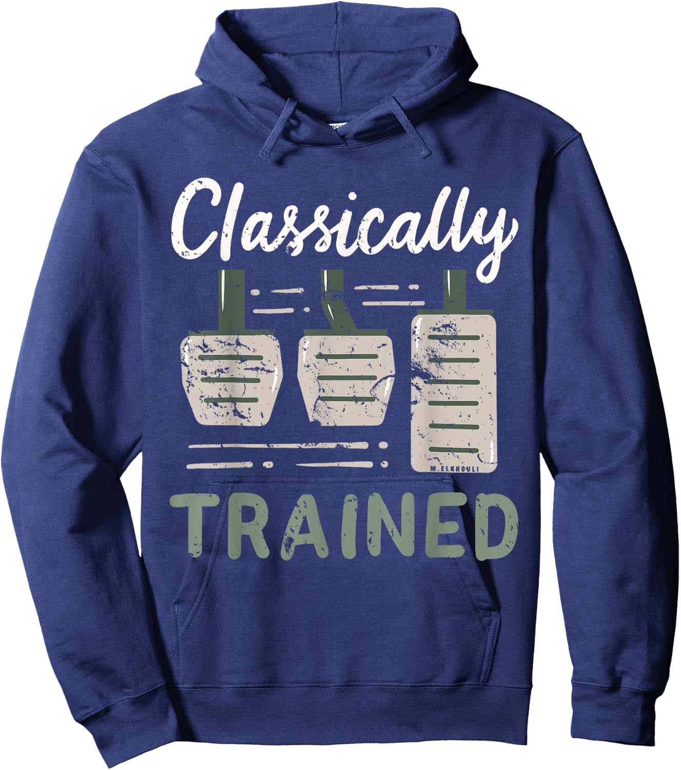 Three Pedals Classically Trained Manual Transmission Racing Hoodie - Hoodie | Navy