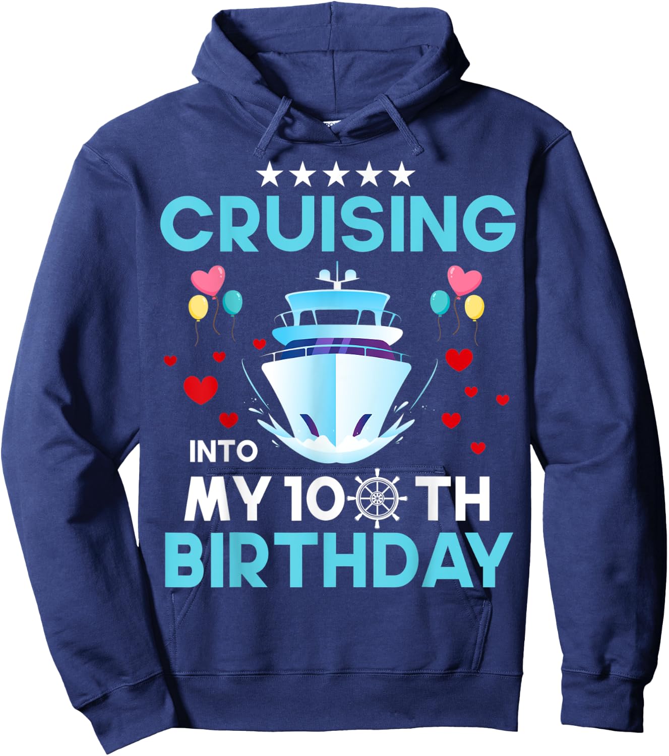 Cruising Into My 100 Year Old Cruise Birthday 100th B-Day Hoodie - Hoodie | Navy