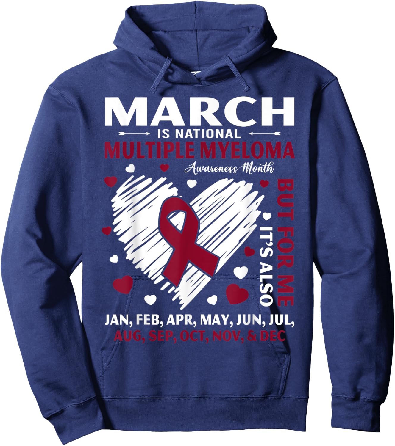 March Is National Multiple Myeloma Awareness Month Warrior Hoodie - Hoodie | Navy