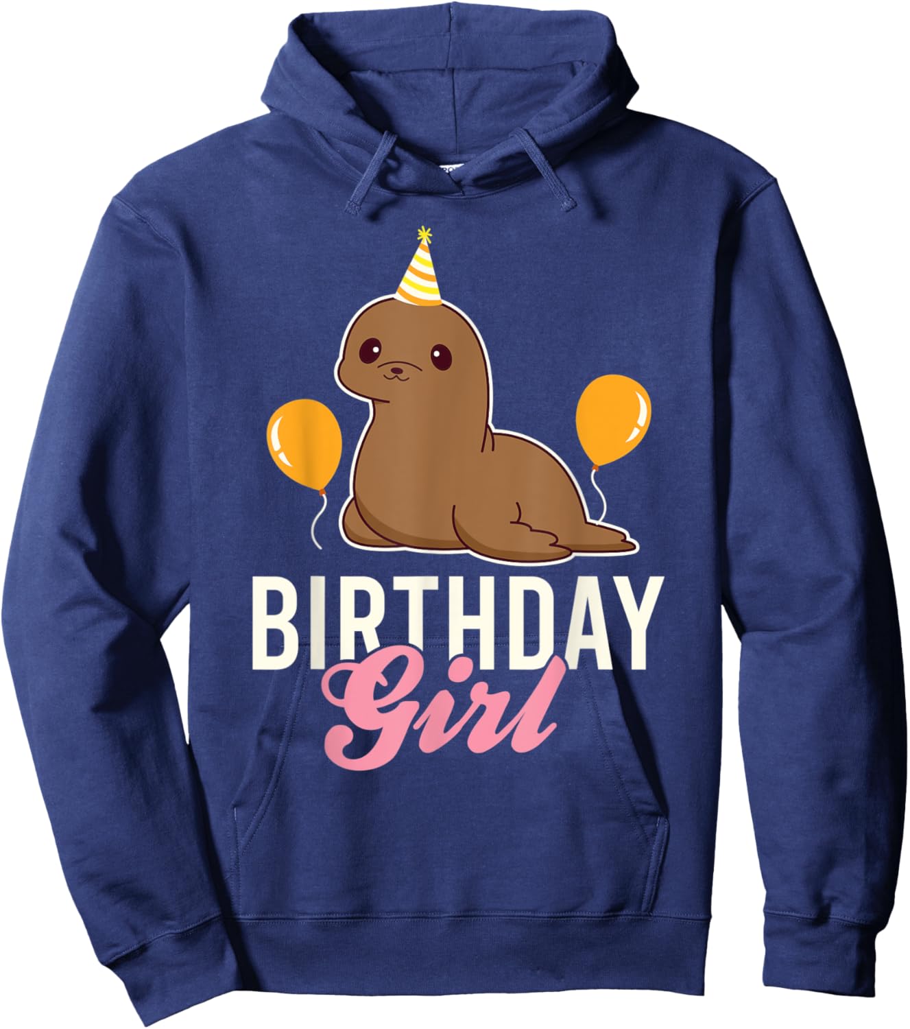 Cute Sea Lion Birthday Girl Hoodie - Hoodie | Navy
