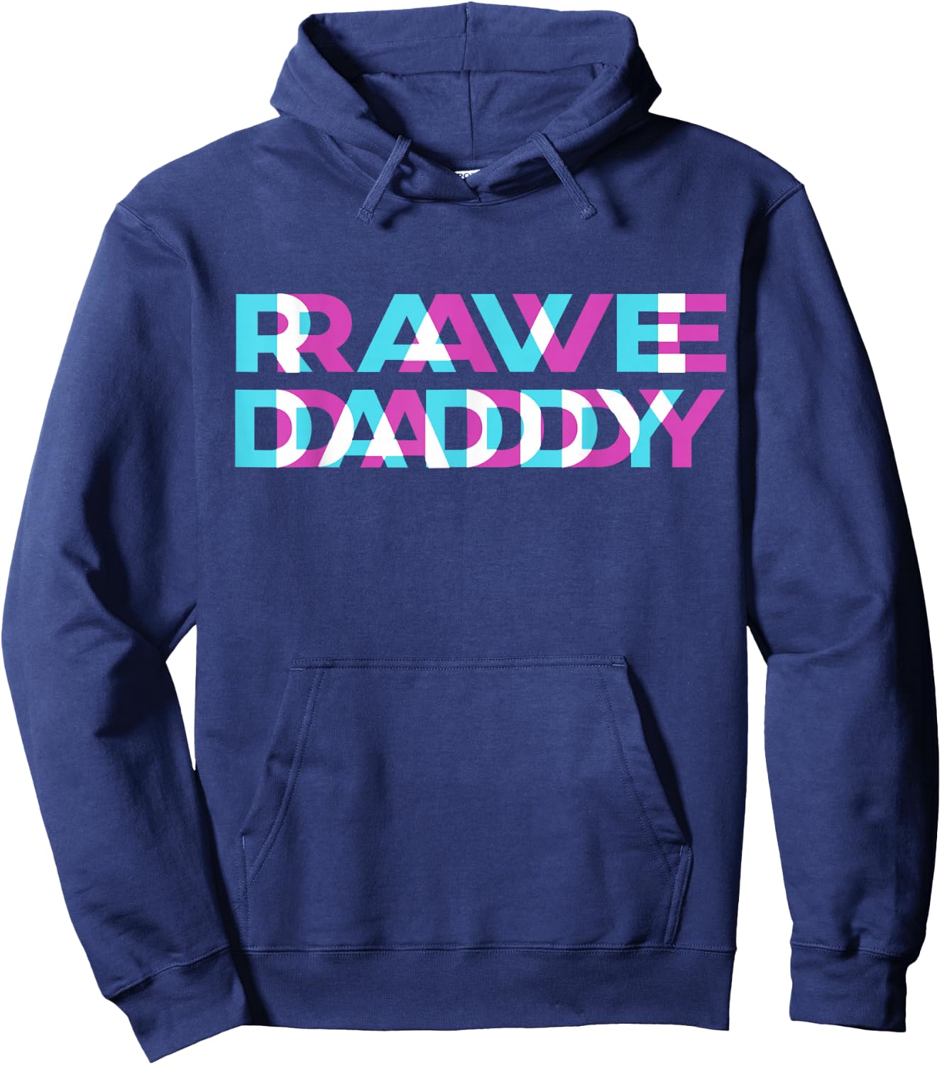 Rave EDM Daddy Music Festival Father Optical Trippy Illusion Hoodie - Hoodie | Navy