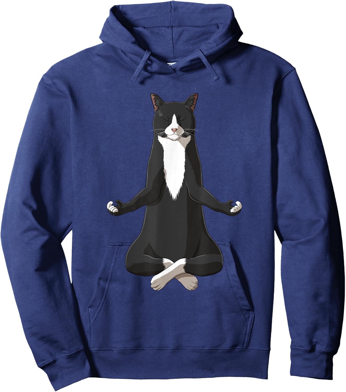 Funny Yoga Tuxie Tuxedo Cat Women Girls Kids Hoodie - Hoodie | Navy