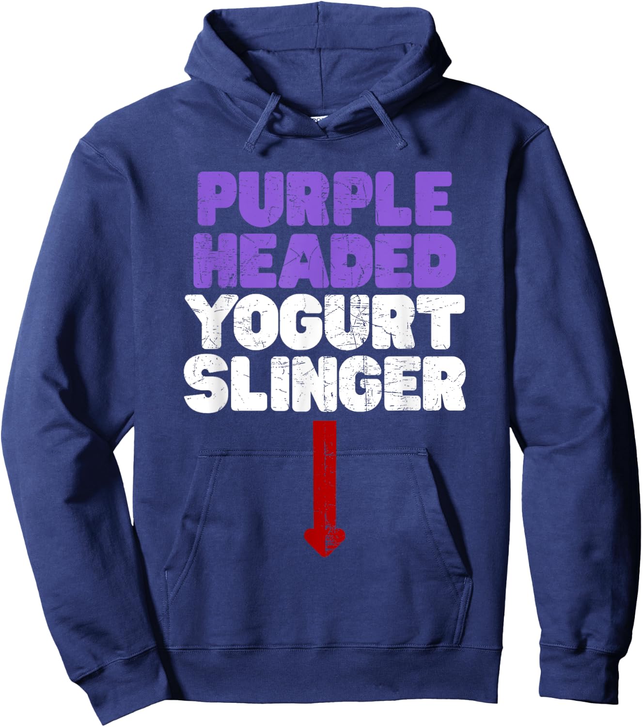 Funny Purple Headed Yogurt Slinger Classic Crude Humor Hoodie - Hoodie | Navy