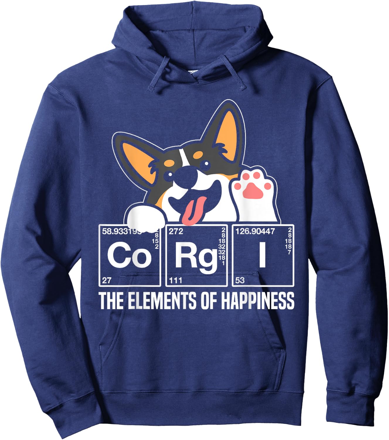 Black Corgi Periodic Table Chemistry Science Teacher Hoodie - Hoodie | Navy