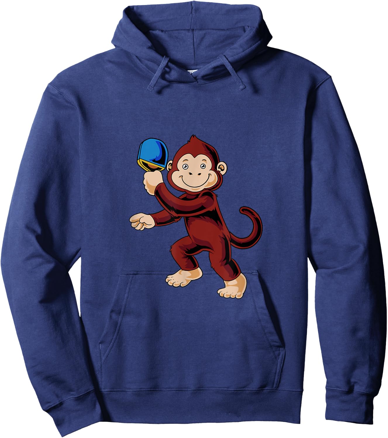 Cartoon monkey playing table tennis Hoodie - Hoodie | Navy