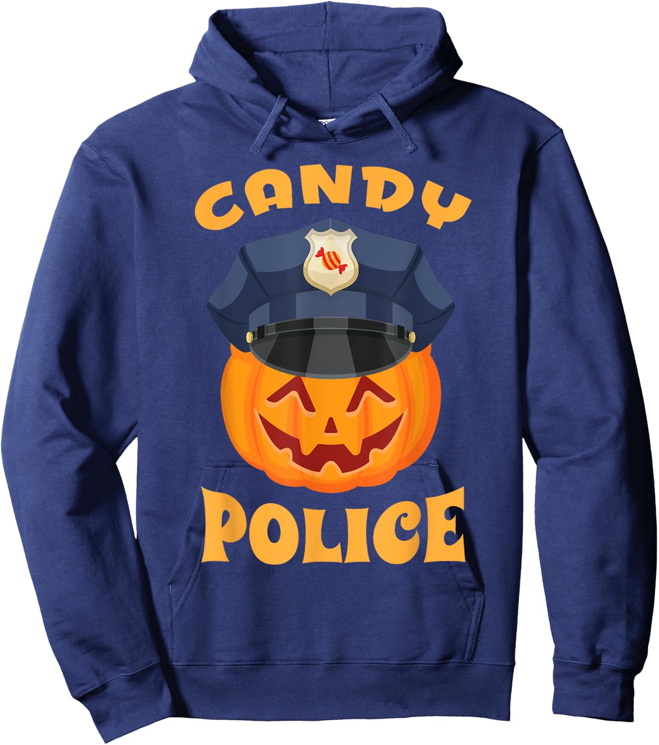 Candy Police Halloween Party Trick or Treat Security Funny Hoodie - Hoodie | Navy