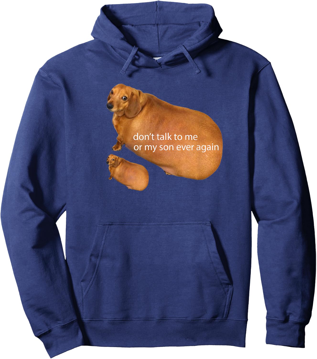 Don't Talk To Me Or My Son Ever Again Funny Dachshund Meme Hoodie - Hoodie | Navy