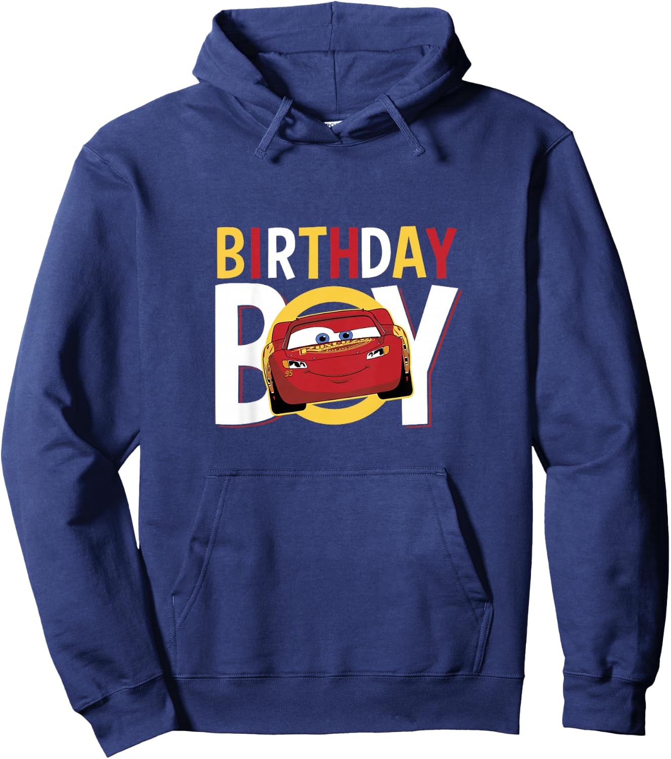 Kids Disney Pixar Cars Birthday Boy Lightning McQueen Youth Hoodie - Hoodie | Navy