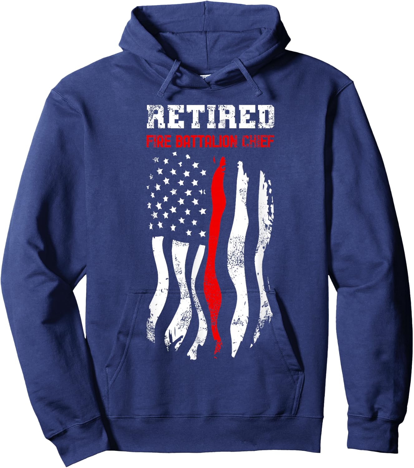 Retired Fire Battalion Chief American Fireman Fourth Of July Hoodie - Hoodie | Navy