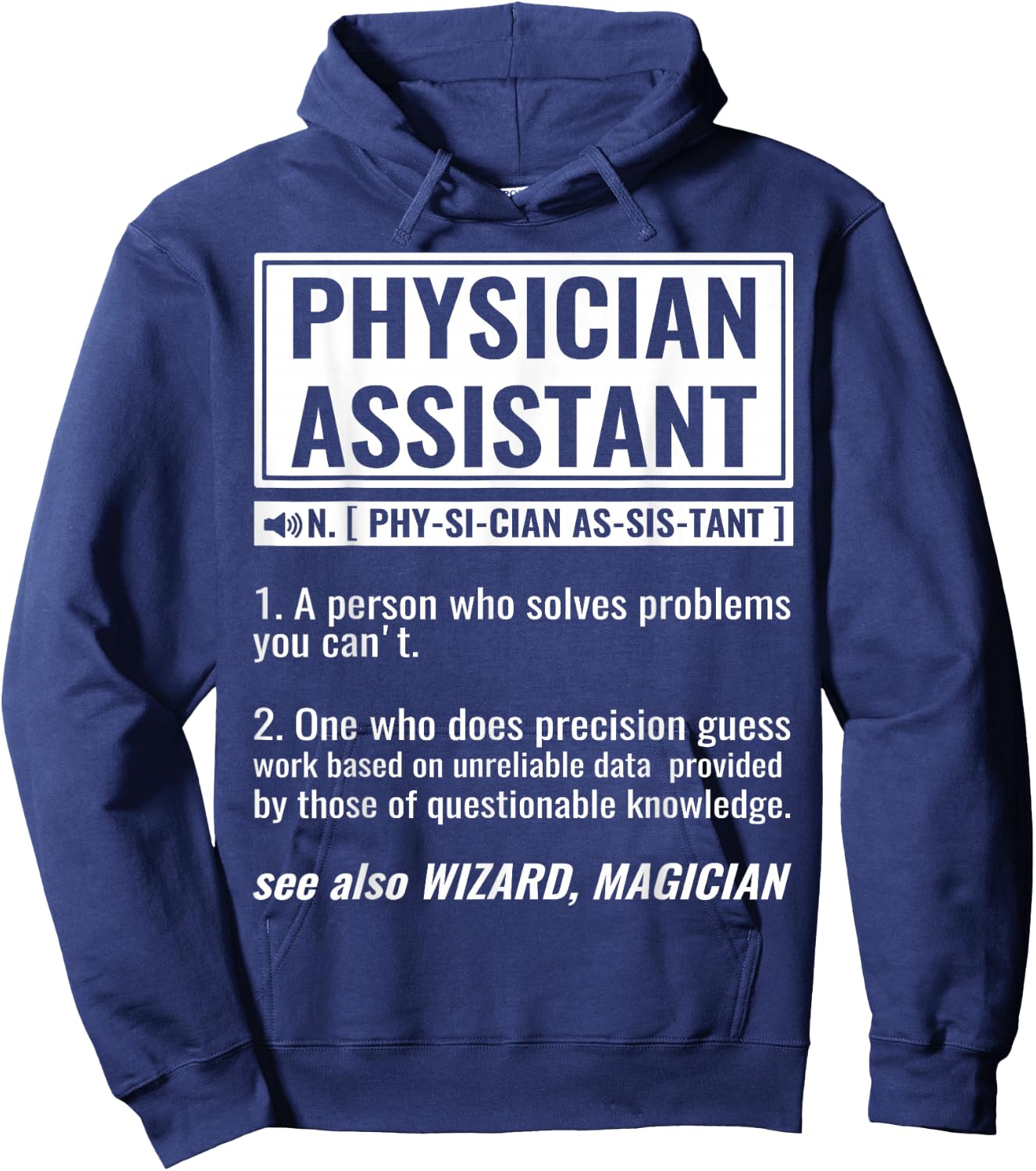 DAIMMER Physician Assistant , -Adults, Black, Small, Short Sleeve, Modern, Halloween Hoodie - Hoodie | Navy
