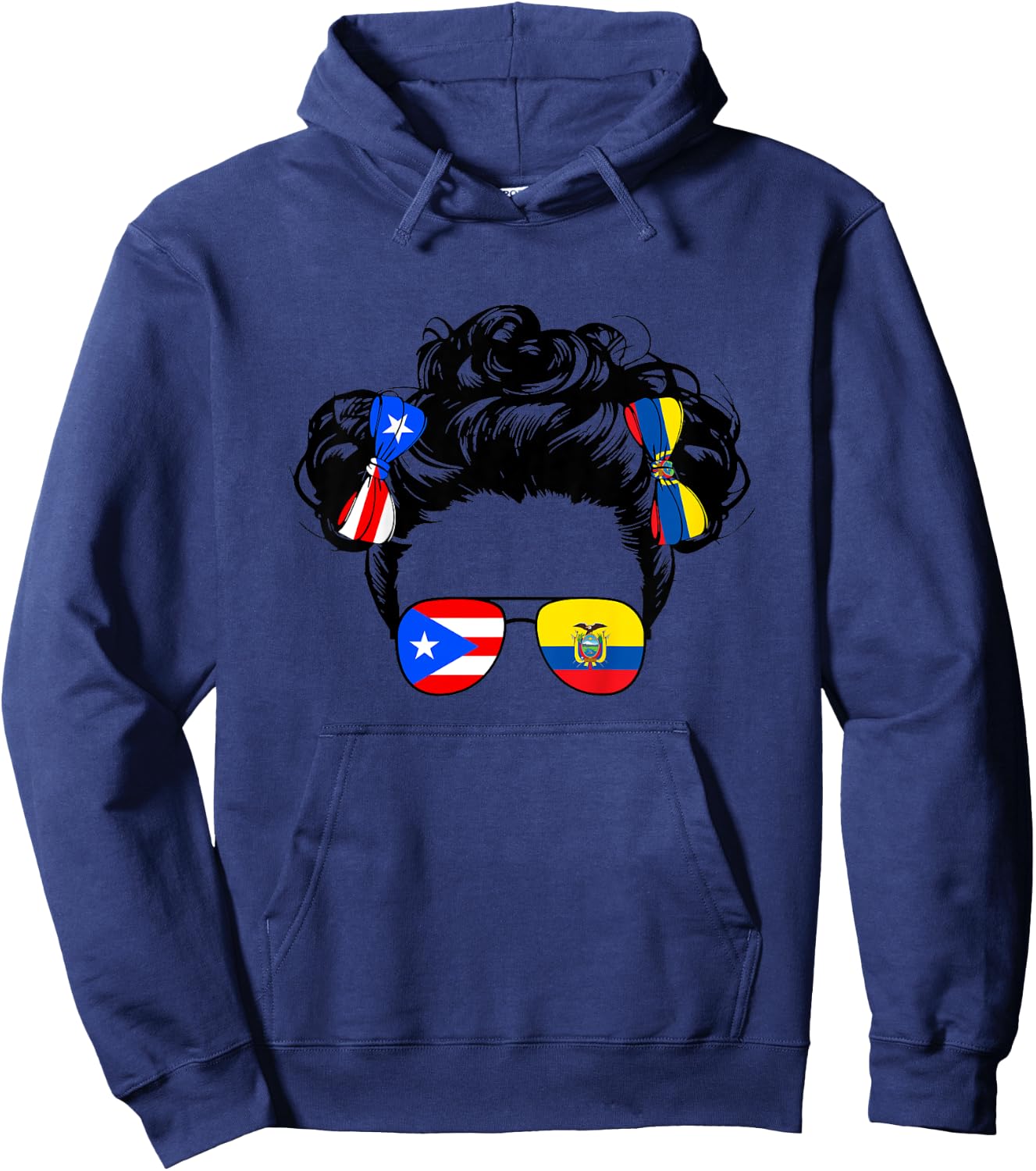 Ecuadorian And Puerto Rican Rico Ecuador Flag Baby Girls Hoodie - Hoodie | Navy