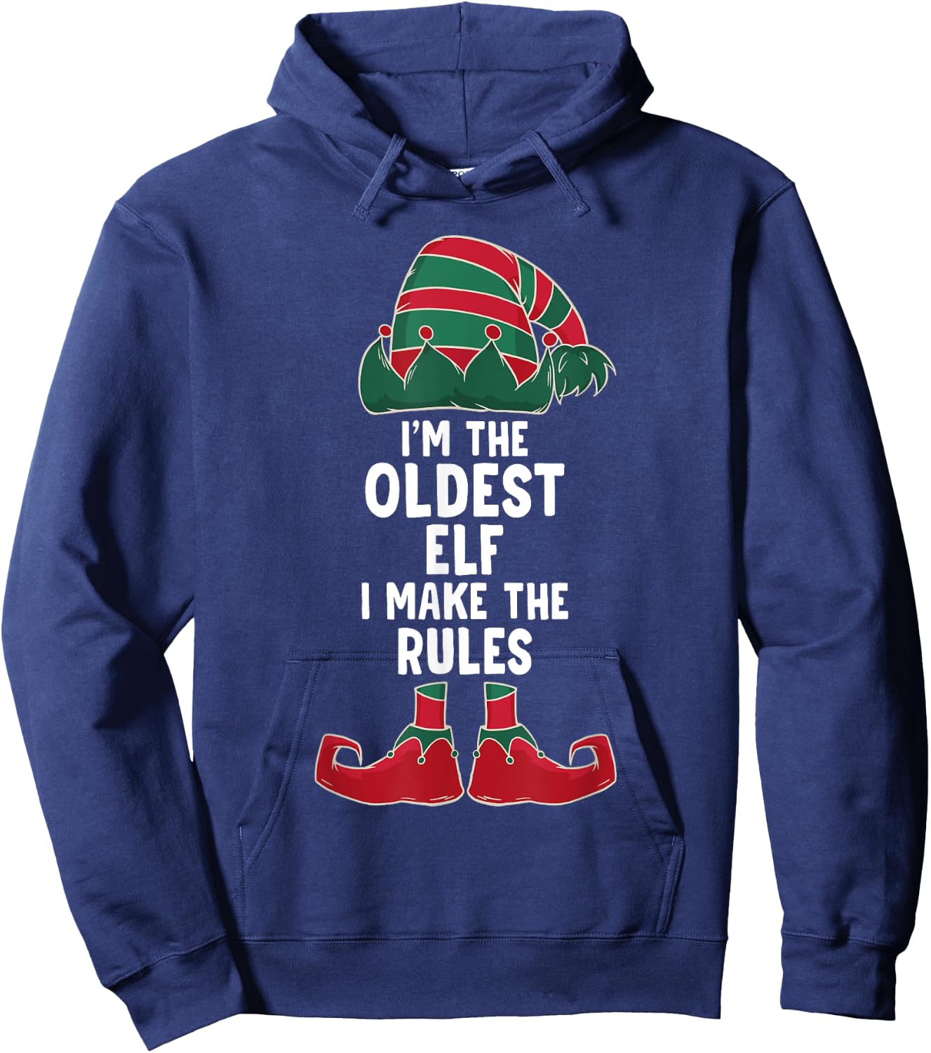 Oldest Sister & Brother Funny Christmas Elf Sibling Hoodie - Hoodie | Navy