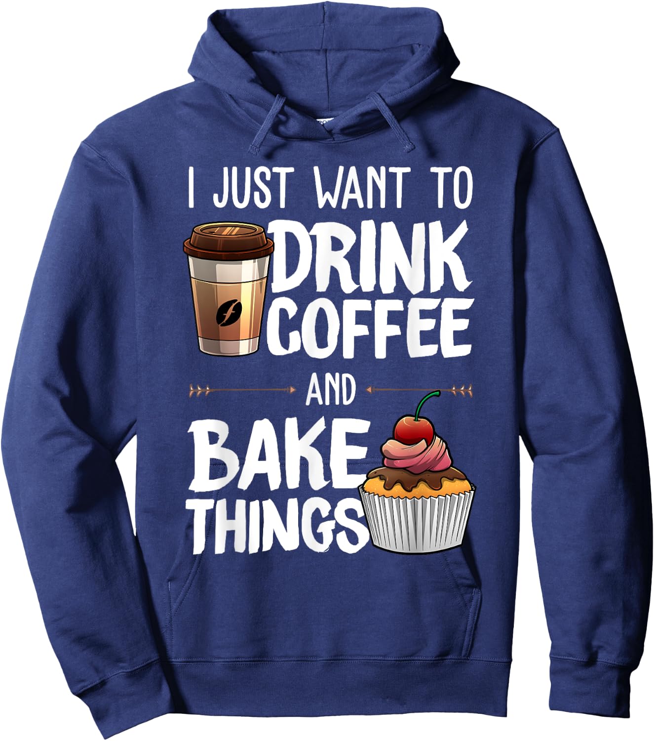 Funny Baking Gift Women Baker Drinking Coffee Lover Hoodie - Hoodie | Navy