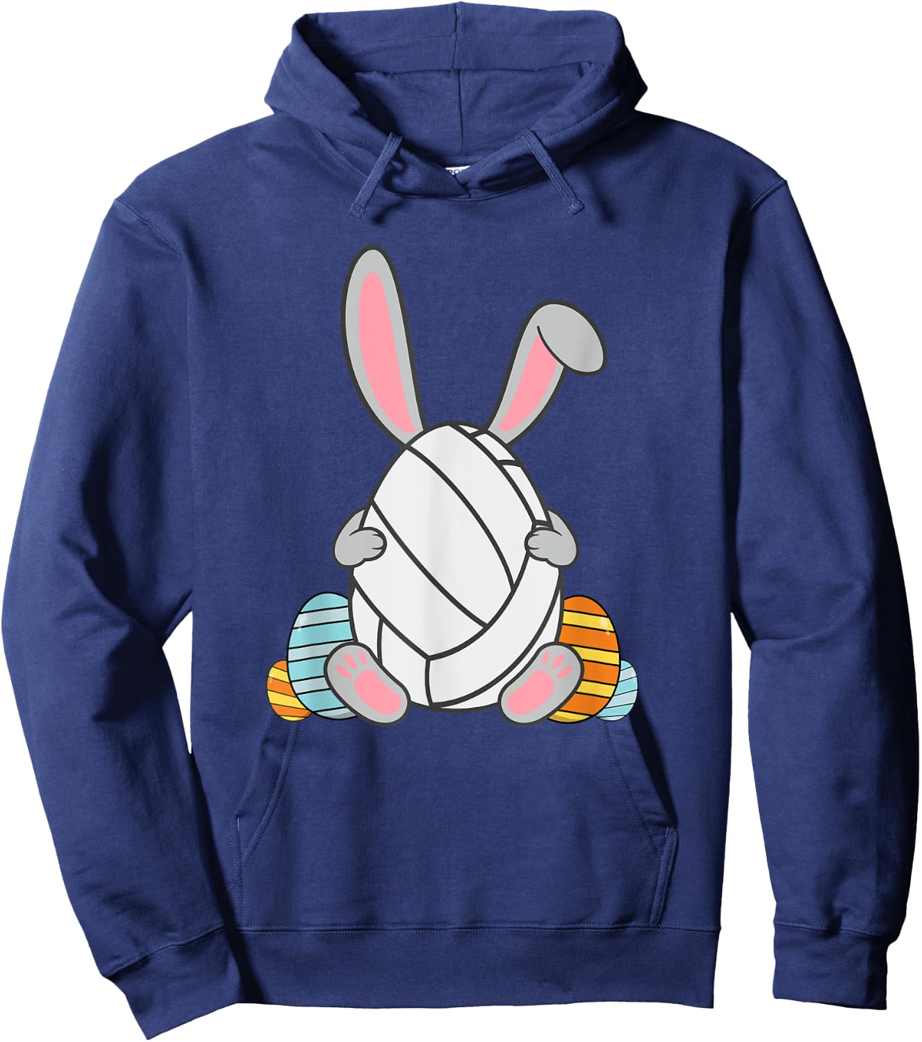 Kids Happy Easter Volleyball Bunny Ears Funny Egg Boys Hoodie - Hoodie | Navy