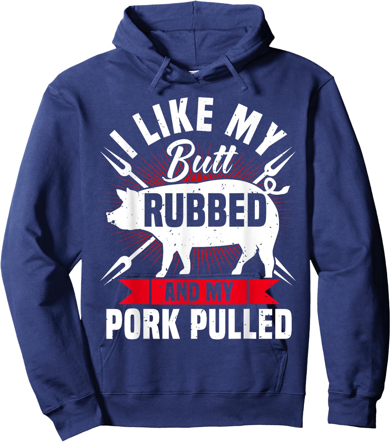 Funny BBQ Grilling Pulled Pork Hoodie - Hoodie | Navy