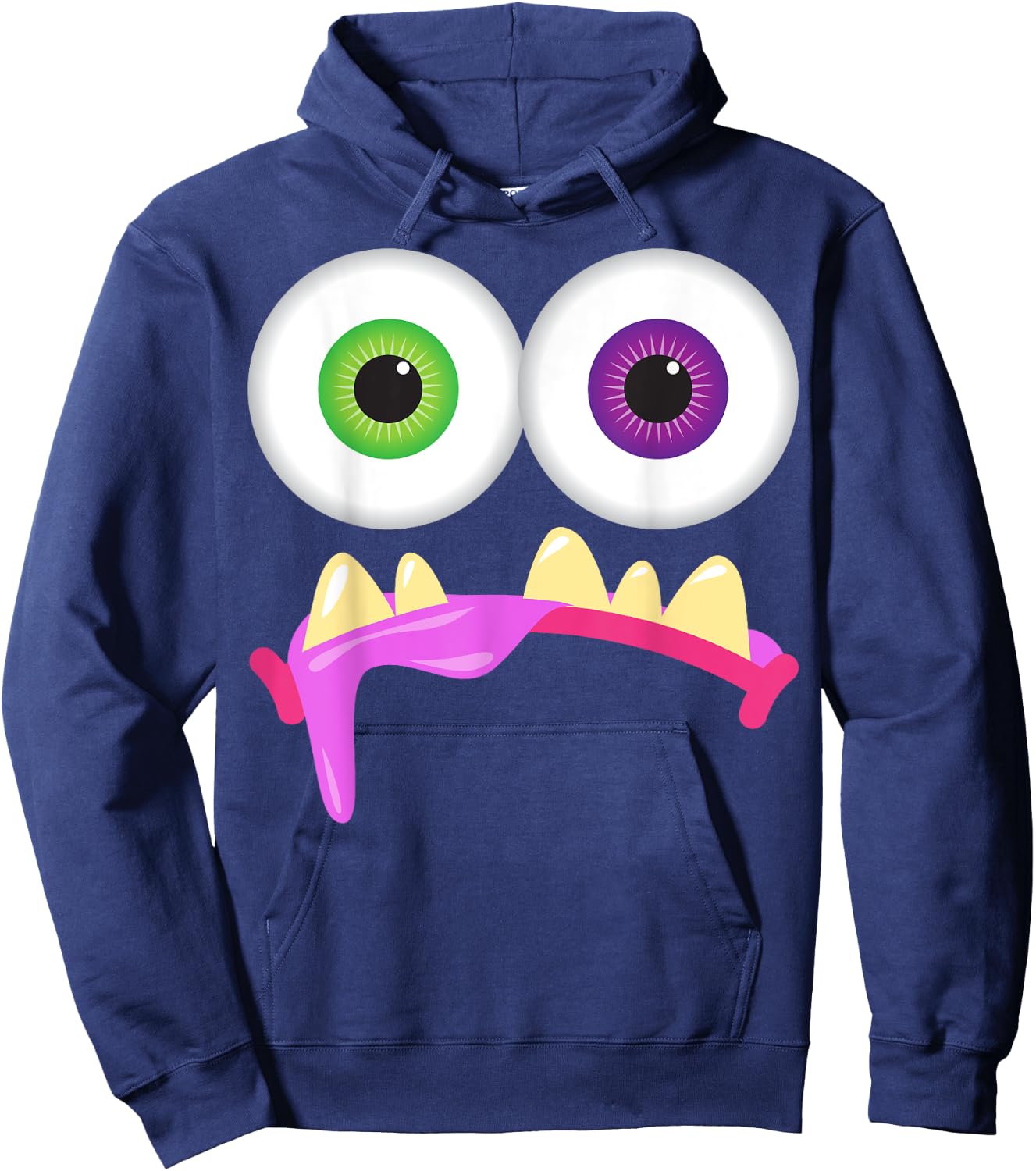 Cute Monster Face Men's Women's Goofy Costume Halloween Hoodie - Hoodie | Navy