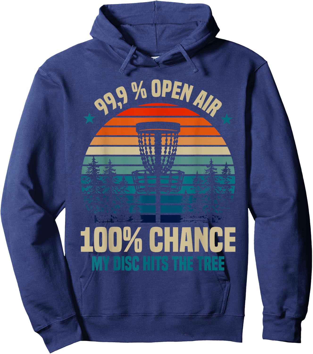 Vintage Disc Golf Women -Adults Disc Golf Black Small Hoodie - Hoodie | Navy