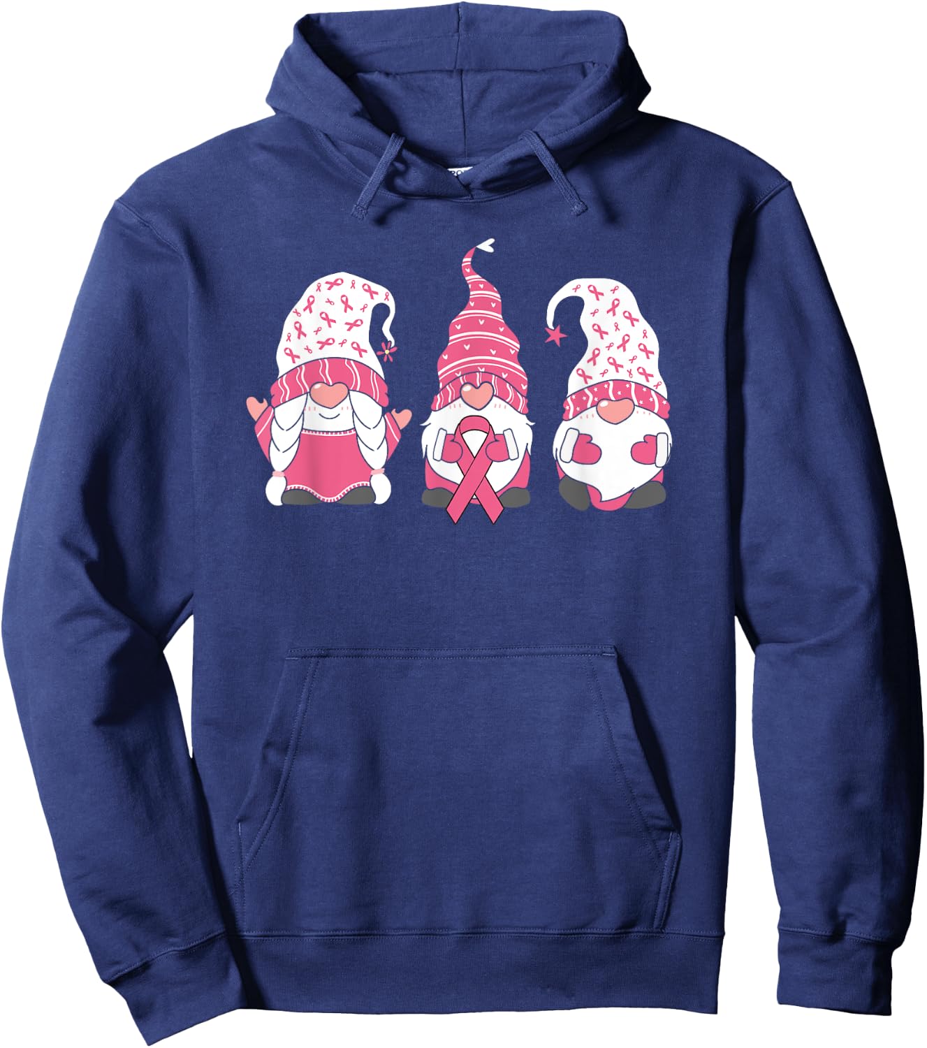 Gnomes Breast Cancer Family Support Breast Cancer Awareness Hoodie - Hoodie | Navy