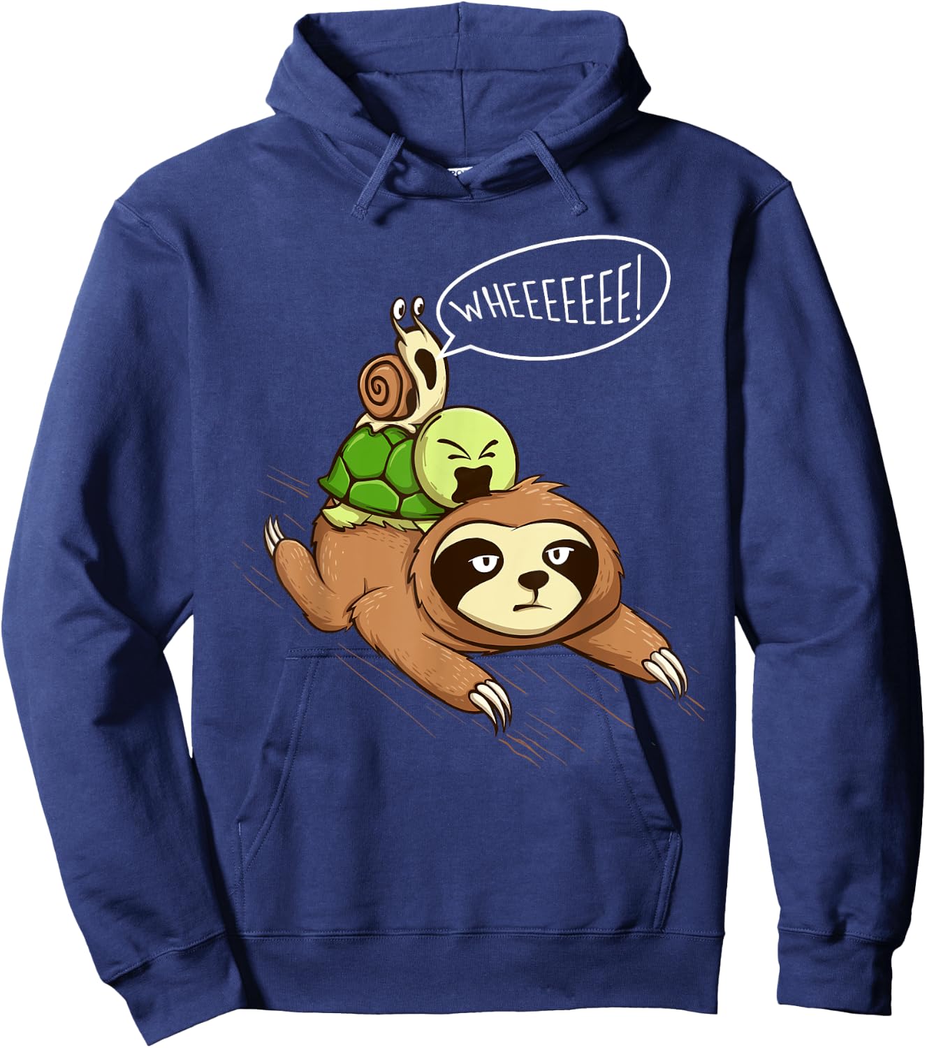 Wheeeeeee - Wildlife Sloth Turtle Snail Animal Pet Lover Hoodie - Hoodie | Navy