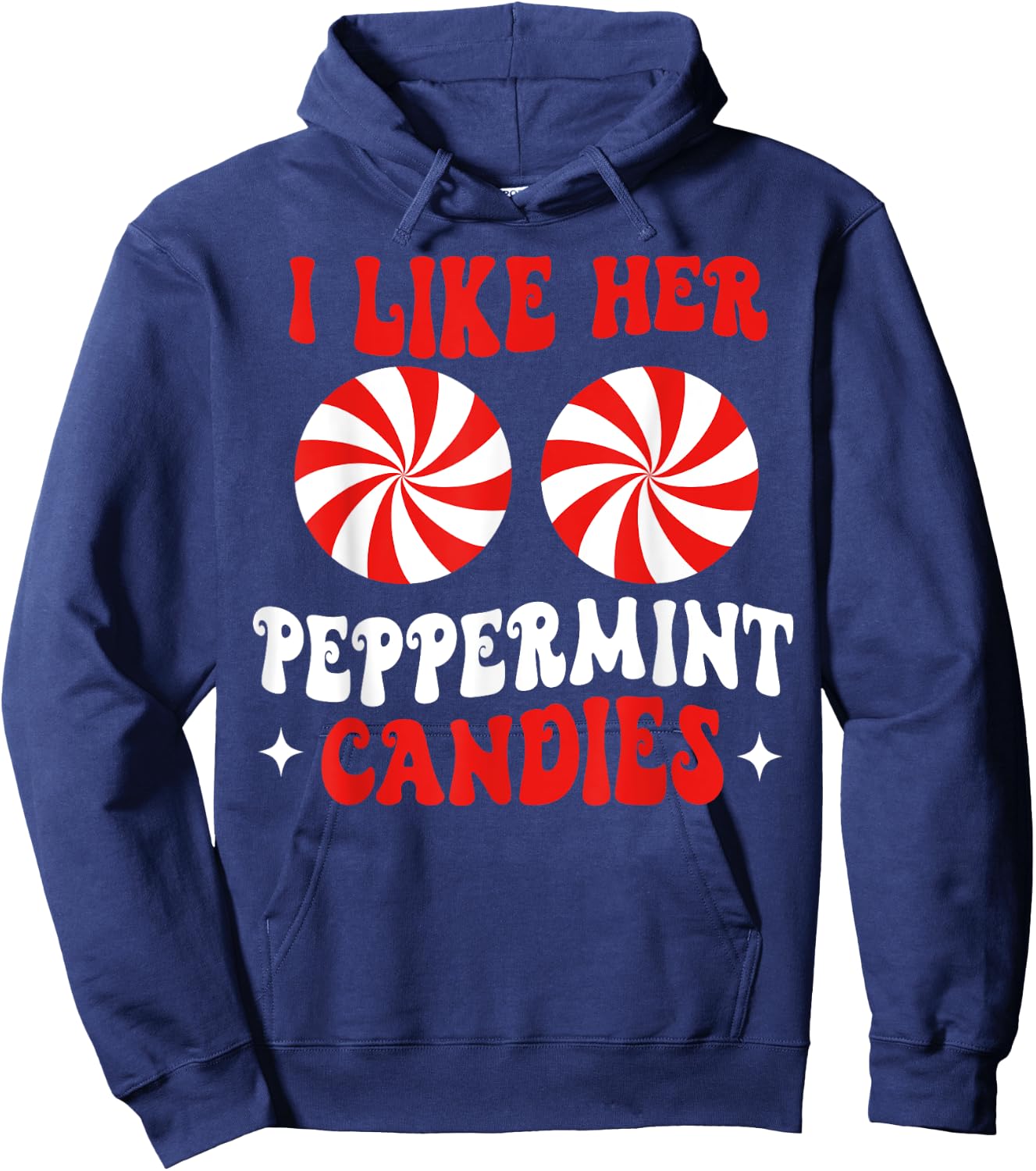 I Like Her Peppermint Candies Couples Matching Christmas Hoodie - Hoodie | Navy