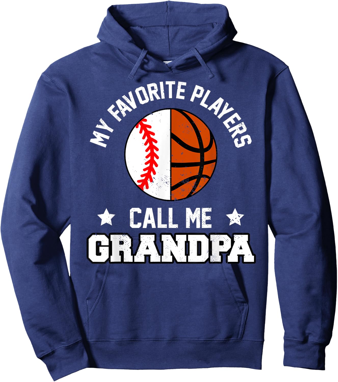 My Favorites Baseball Basketball Players Call Me Grandpa Hoodie - Hoodie | Navy