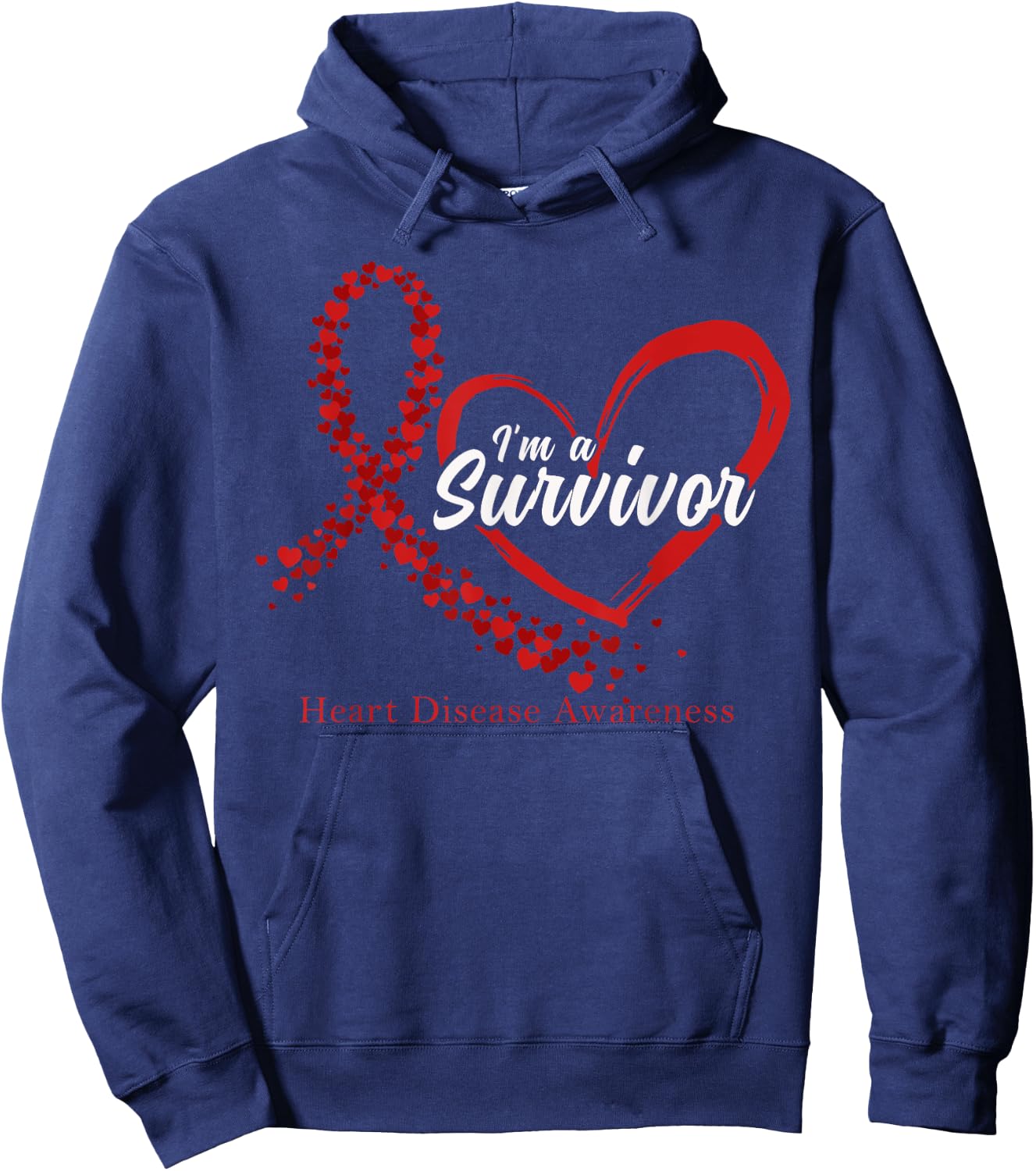 I'm A Survivor Heart Disease Awareness Month Support Hoodie - Hoodie | Navy