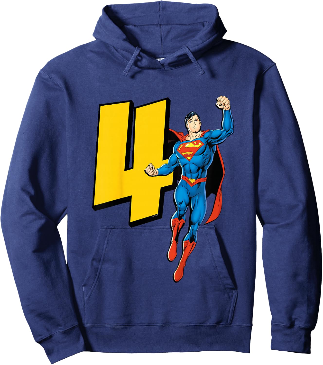 Kids Superman Super Hero 4th Birthday Hoodie - Hoodie | Navy