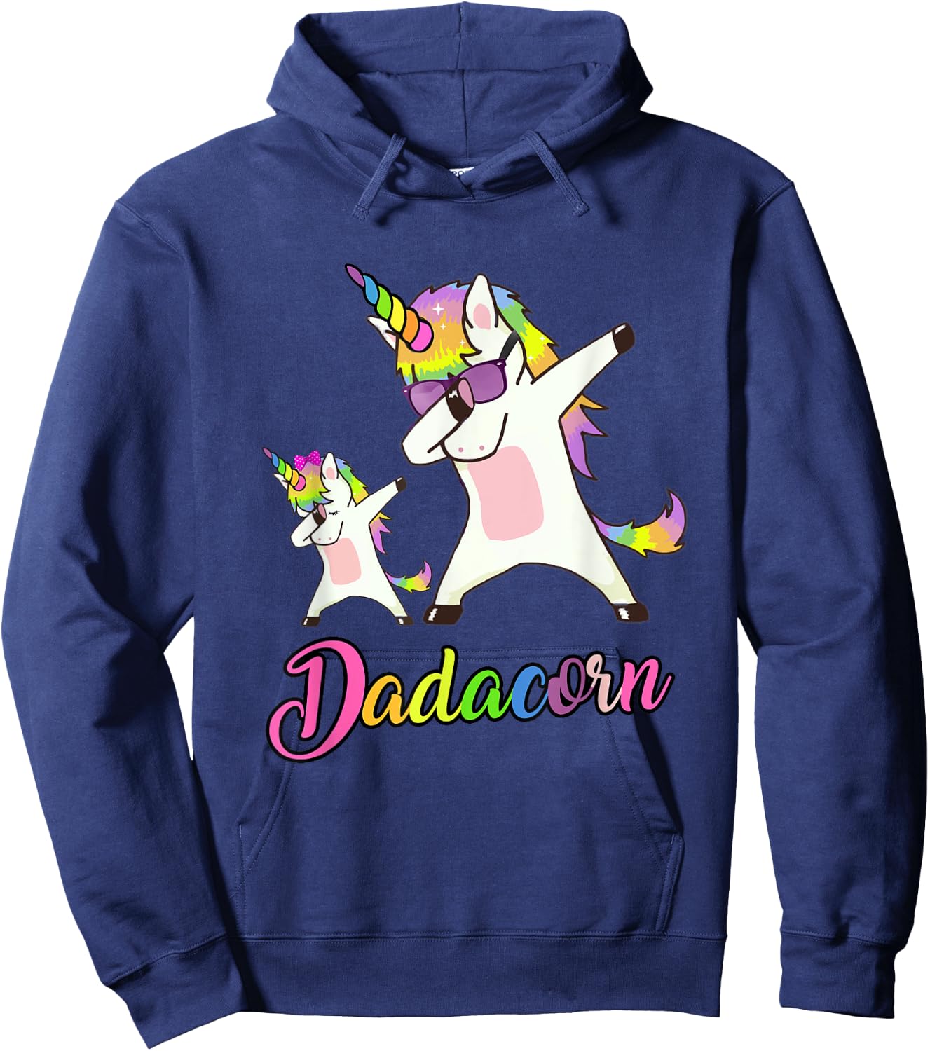 Dadacorn Funny Unicorn Daddy Unicorn Girl and Father Hoodie - Hoodie | Navy