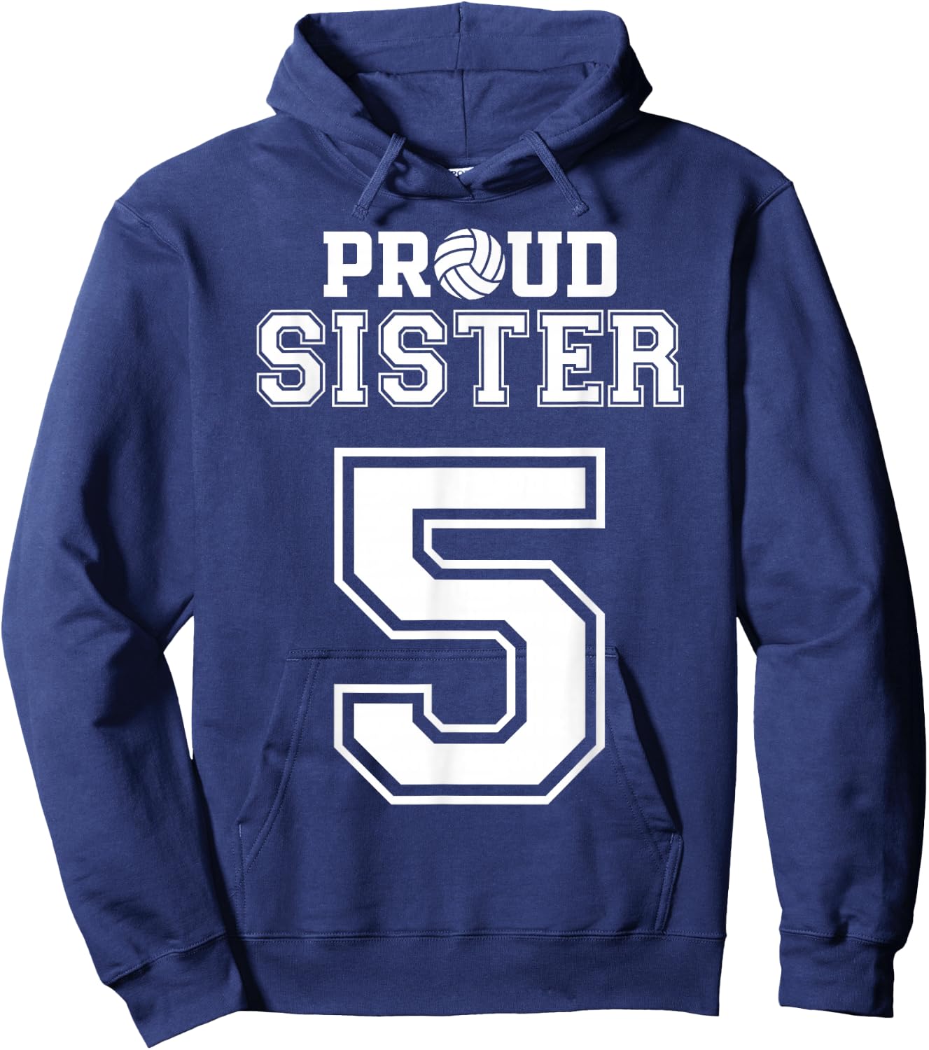 Custom Proud Volleyball Sister Number 5 Personalized Women Hoodie - Hoodie | Navy