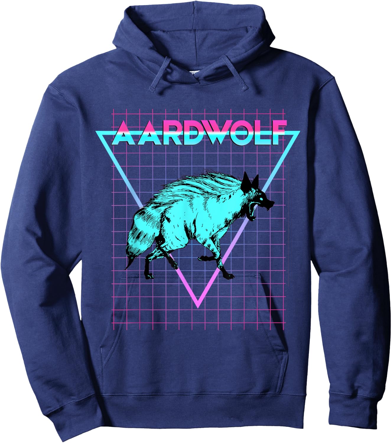 Aardwolf Animal Lover Aesthetic Retro Aardwolf Hoodie - Hoodie | Navy