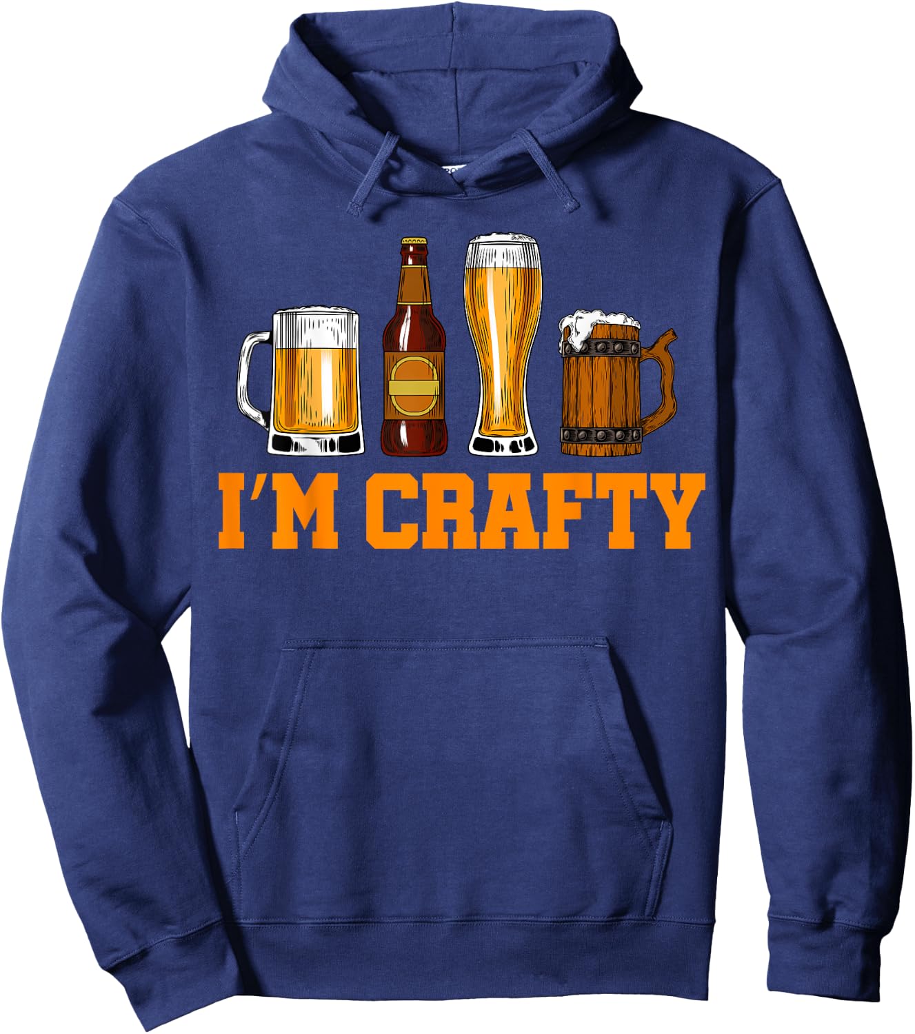 Craft Beer Art I'm Crafty Home Brew Beer Vintage Hoodie - Hoodie | Navy