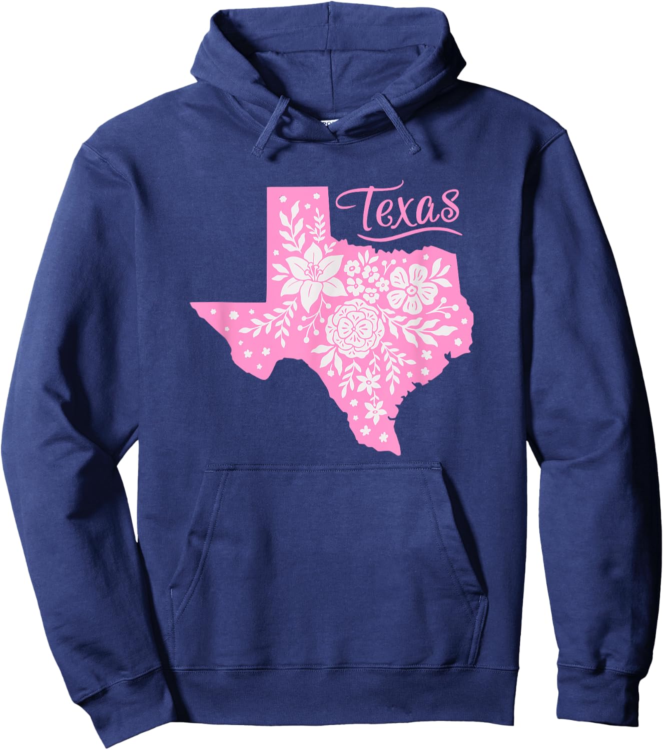 TEXAS Flower Floral Home State Texan Design Hoodie - Hoodie | Navy
