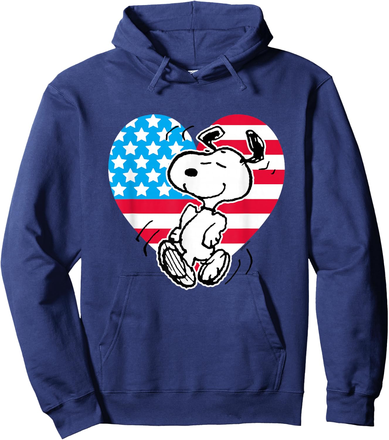 Peanuts - Snoopy USA Flag Heart Hoodie - Hoodie | Navy
