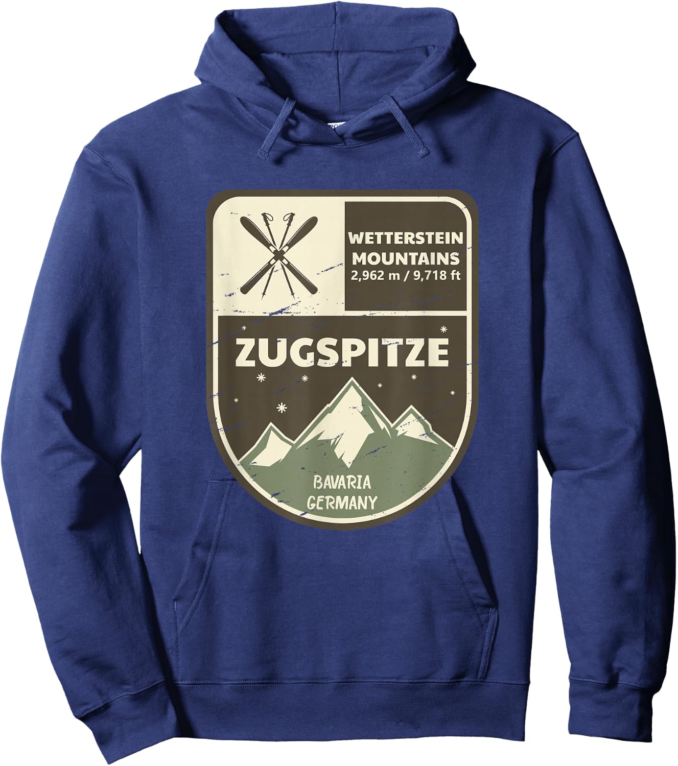 Zugspitze Wetterstein Mountains Bavaria Germany Hoodie - Hoodie | Navy