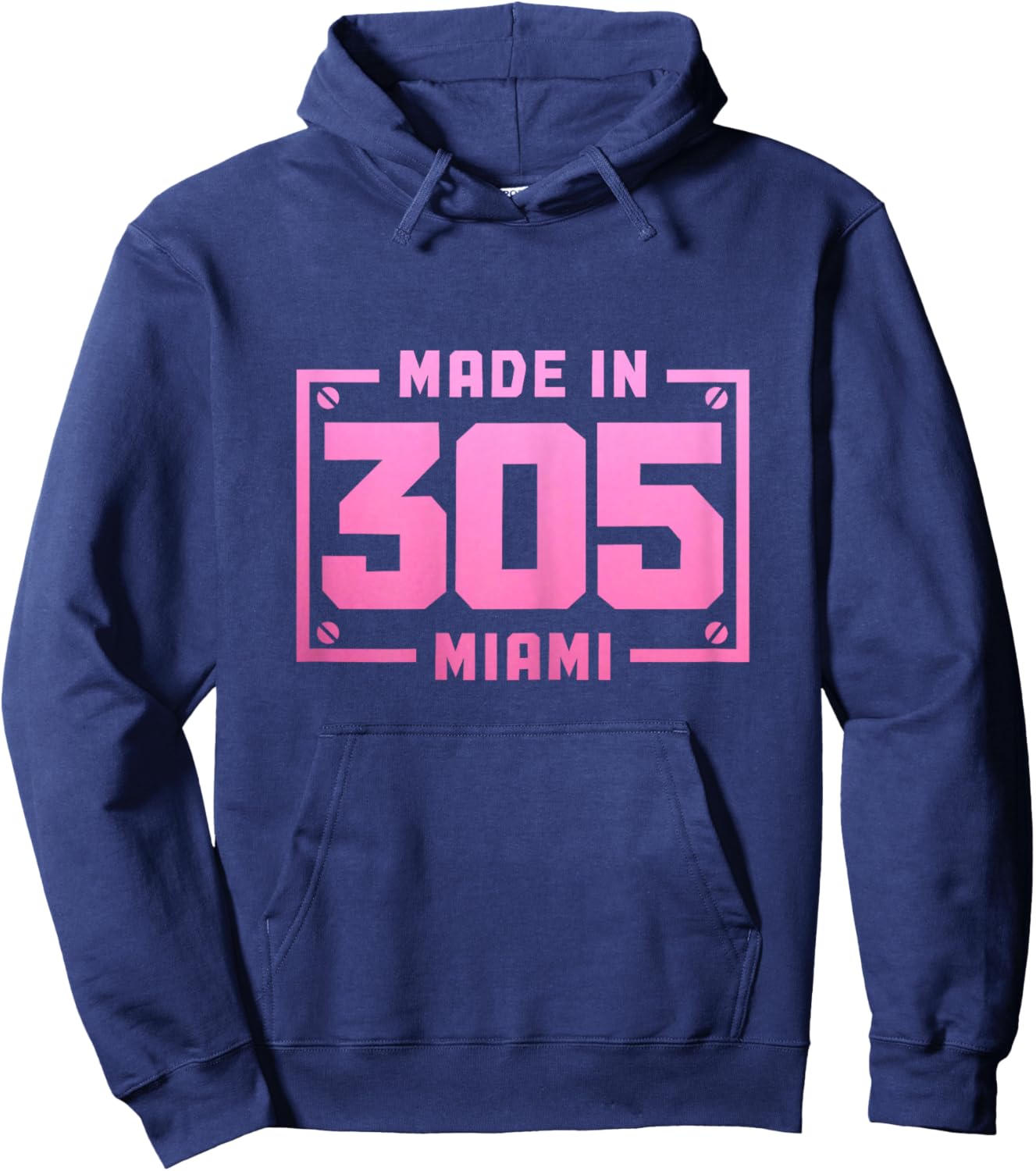 Miami Florida 305 Area Code Vintage FL Pride Hoodie - Hoodie | Navy