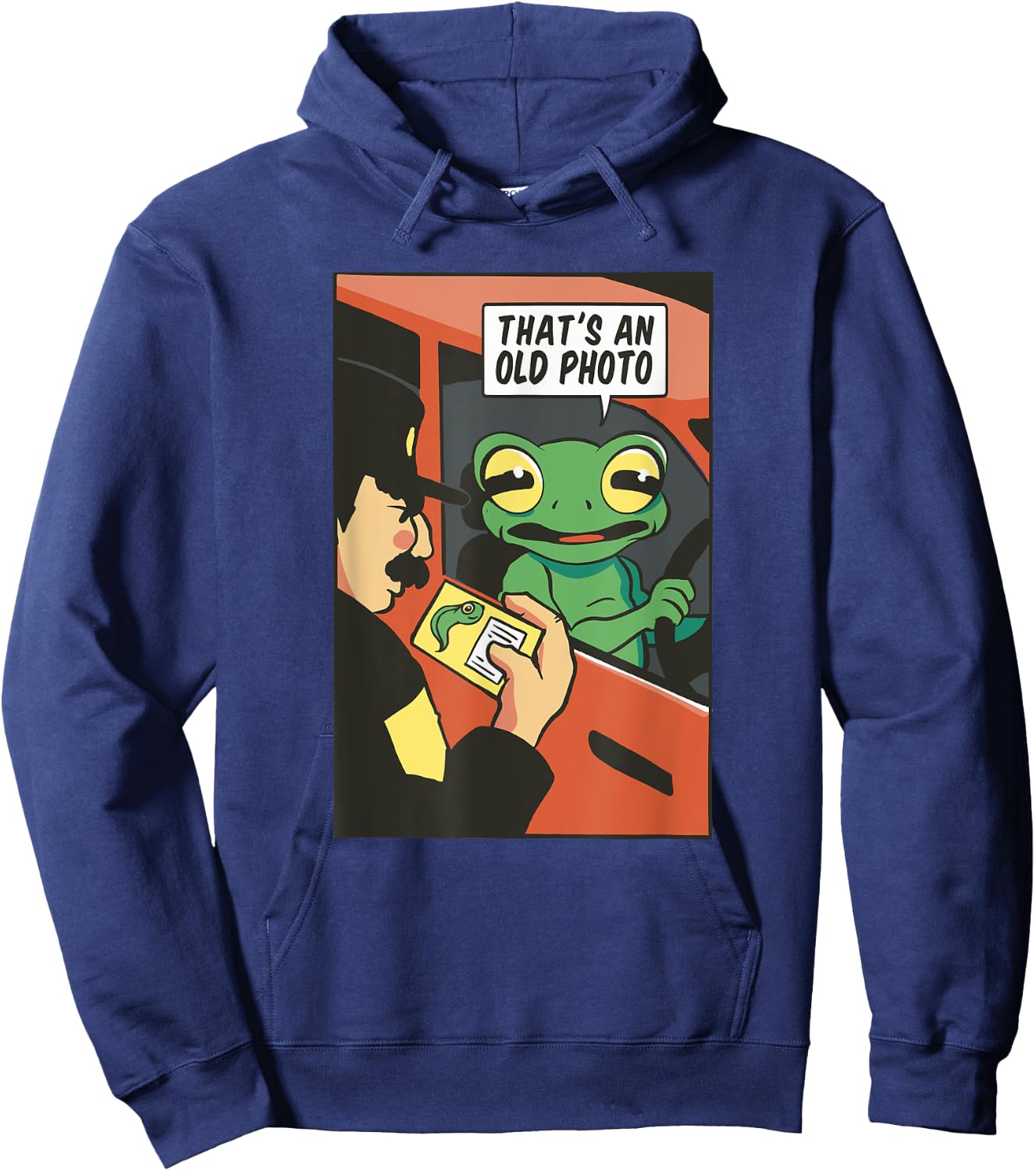 That's an old photo tadpole frog traffic stop frog Hoodie - Hoodie | Navy