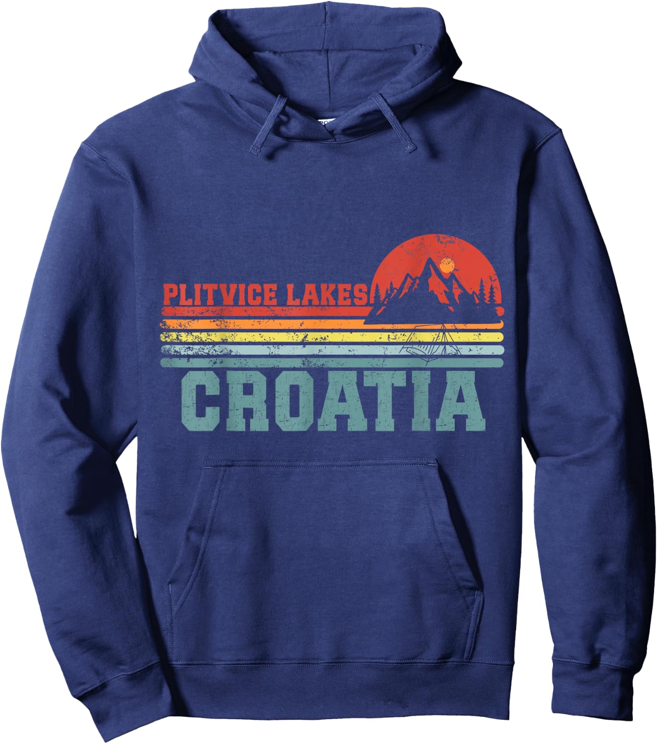 Funny Camping Shirts Plitvice Lakes National Park CROATIA Hoodie - Hoodie | Navy