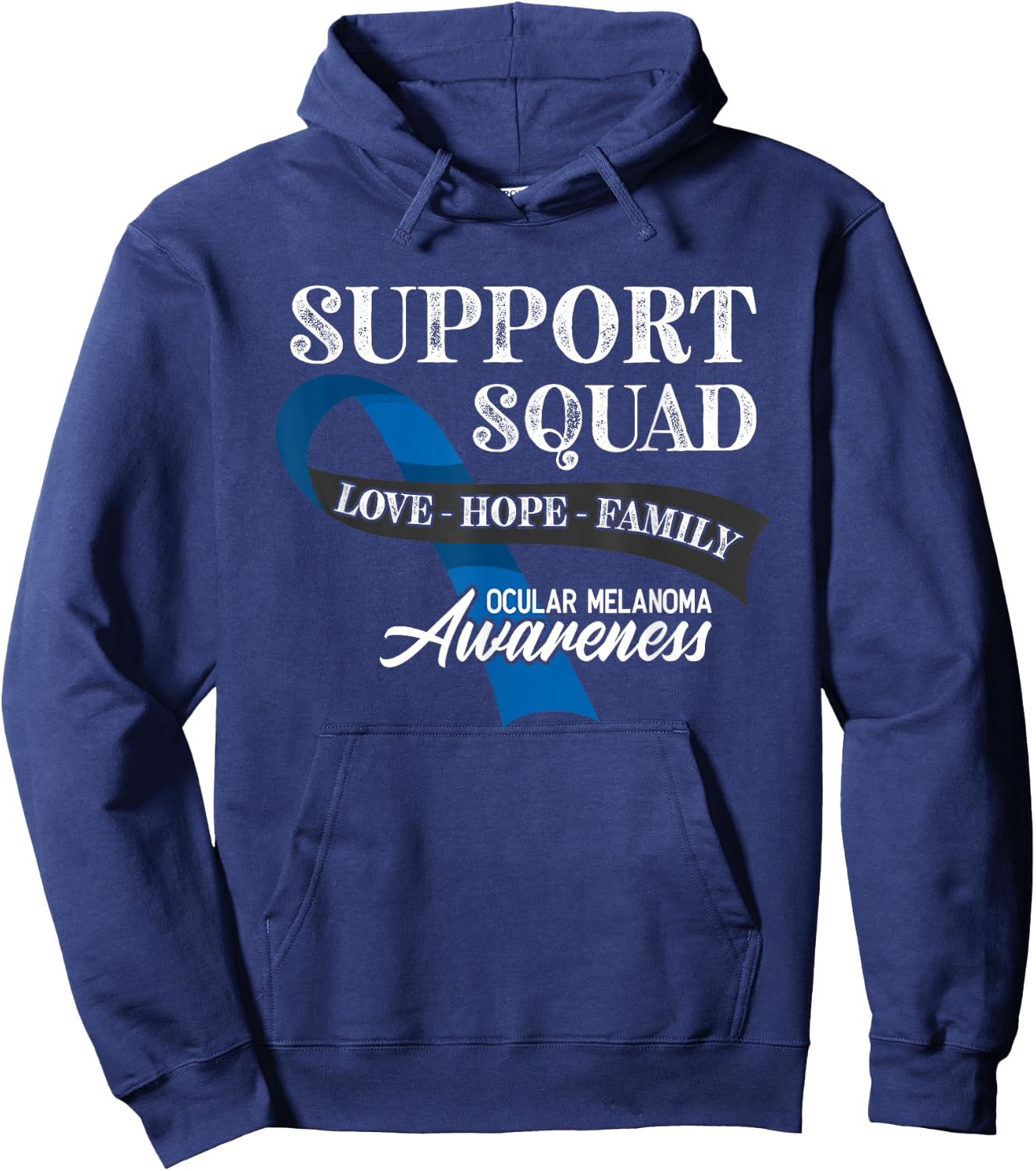 Support Awareness Squad I Eye Cancer & Ocular Melanoma Hoodie - Hoodie | Navy