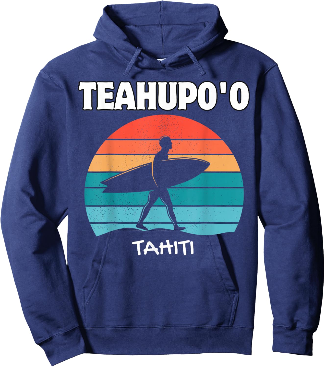 TEAHUPO'O TAHITI Surf Vintage Retro Surfing Hoodie - Hoodie | Navy