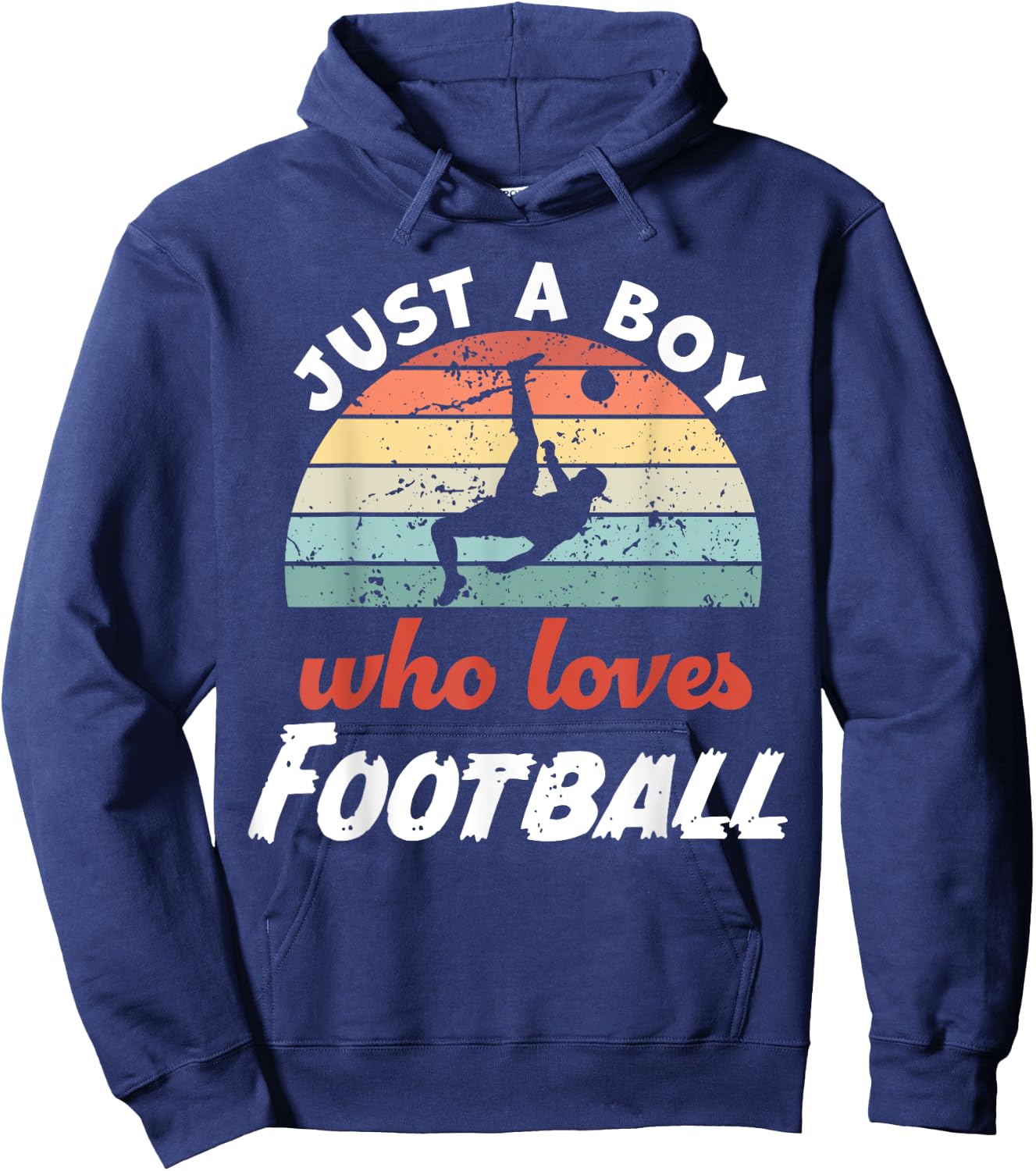 Just A Boy Who Loves Football Kids Football Boys Hoodie - Hoodie | Navy